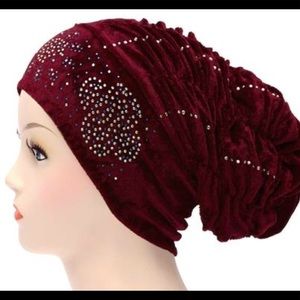 NWOT SET OF 5 ASSORTED VELVET HEAD CAPS